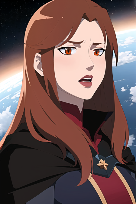 3978524508-3186012544-solo, 1girl, long hair, parody, brown hair, lipstick, open mouth, makeup, brown eyes, orange eyes, star _(sky_), sky, cape, uppe.png